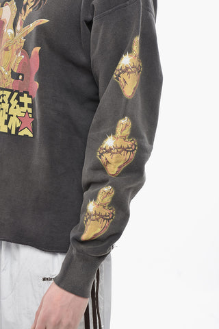 Felpa Hoodie in Cotone con Stampa