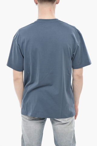 Solid Crew Neck T-Shirt with Printed Logo