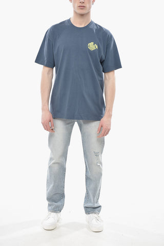 Solid Crew Neck T-Shirt with Printed Logo