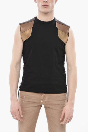 Rundhals-T-Shirt aus Baumwolle mit metallischen Details