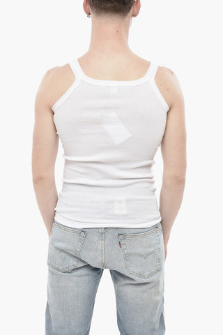 Geripptes Tanktop mit Frontprint