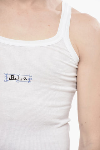 Geripptes Tanktop mit Frontprint