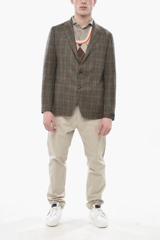 Ungefütterter Wollblazer mit Karomuster