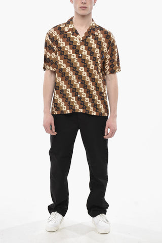 Short-Sleeve Shirt with Pocket and All-Over Logo