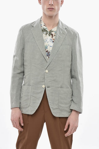 Mixed-Linen Blazer TITO with 2 Patch Pockets