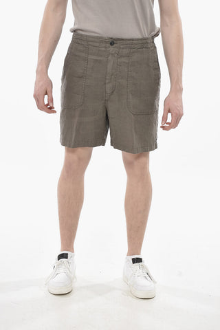 Shorts in Lino a Tinta Unita