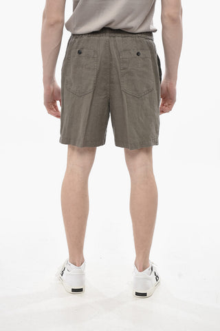 Shorts in Lino a Tinta Unita