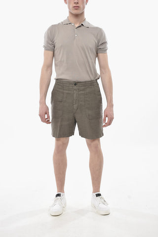 Shorts in Lino a Tinta Unita