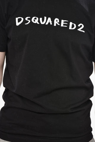 Solid-Color Crewneck T-Shirt COOL FIT with Printed Logo