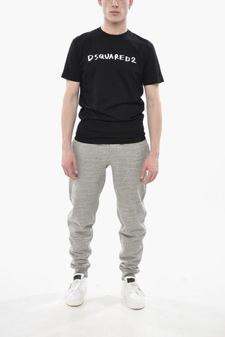 Solid-Color Crewneck T-Shirt COOL FIT with Printed Logo