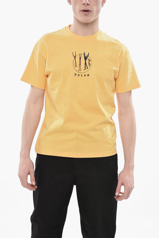 Solid Crew Neck T-Shirt with Front Print