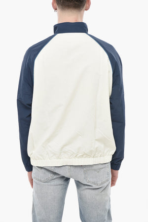 Anorak in Nylon Bicolore con Logo Stampato