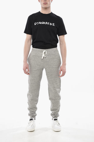 Joggers in Cotone Felpato con Elastico in Vita
