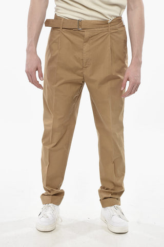 Pantaloni In Cotone Stretch con Cintura