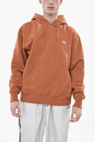 Kapuzenpullover Aus Baumwollfleece-Mix Mit Gesticktem Logo