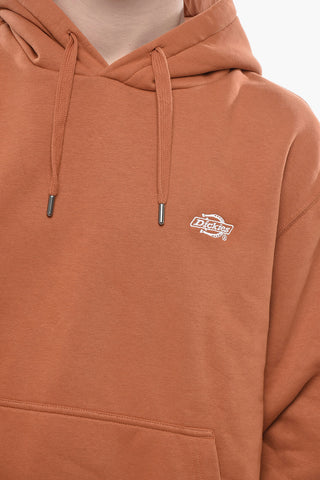 Kapuzenpullover Aus Baumwollfleece-Mix Mit Gesticktem Logo