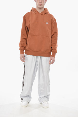 Kapuzenpullover Aus Baumwollfleece-Mix Mit Gesticktem Logo