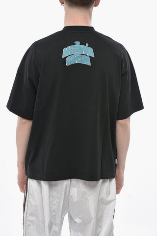 ANTONIA X BONSAI Uni-Rundhalsshirt mit Print am Rücken