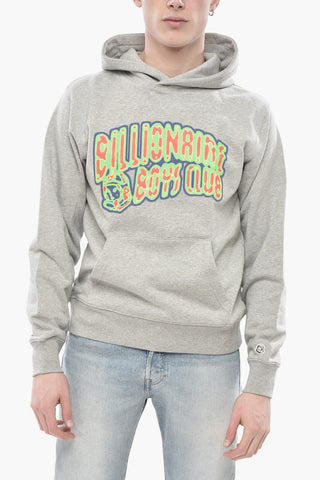 Felpa Hoodie in Cotone con Maxi Stampa Frontale