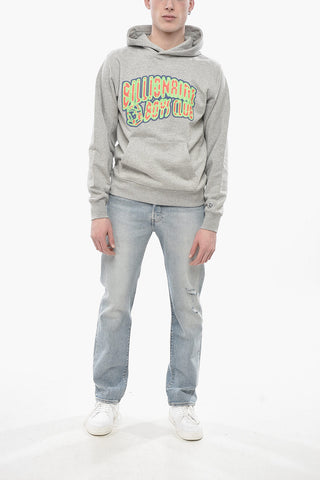 Felpa Hoodie in Cotone con Maxi Stampa Frontale