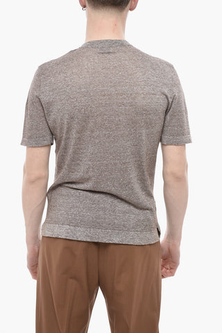 Rundhals-T-Shirt Aus Leinen Und Baumwolle