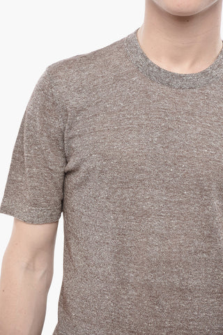 Rundhals-T-Shirt Aus Leinen Und Baumwolle