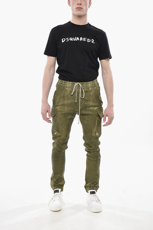 DRKSHDW Coated Cotton Cargo Pants MASTODON CUT with Elastic Waist