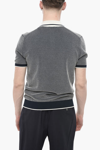 Zweifarbiges Baumwoll-Piqué-Polo