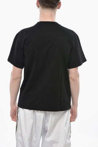 Rundhals-T-Shirt Einfarbig Mit Aufgedrucktem Logo