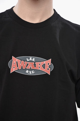 Rundhals-T-Shirt Einfarbig Mit Aufgedrucktem Logo