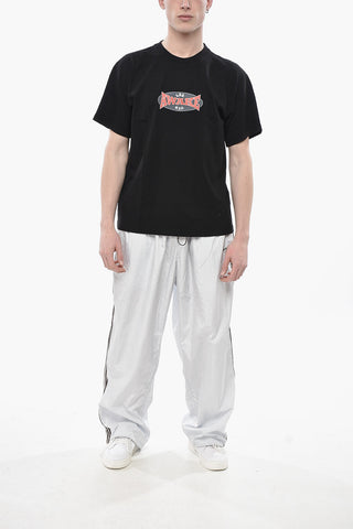 Rundhals-T-Shirt Einfarbig Mit Aufgedrucktem Logo