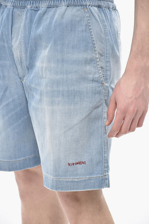 Stretch-Denim Boxer Shorts with Elastic Waist