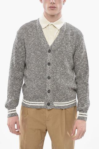 Cardigan in Misto Cotone con Scollo a V 