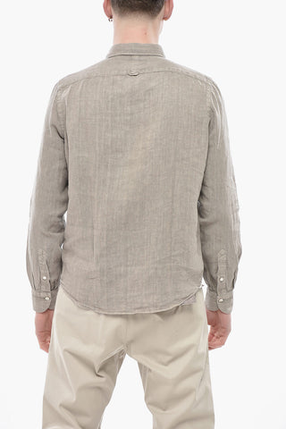 Camicia ACHILLE In Lino con Collo Francese