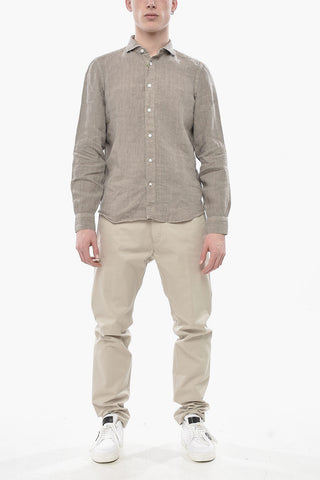 Camicia ACHILLE In Lino con Collo Francese