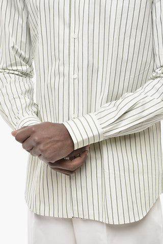 Cotton Poplin Striped Shirt with French Collar