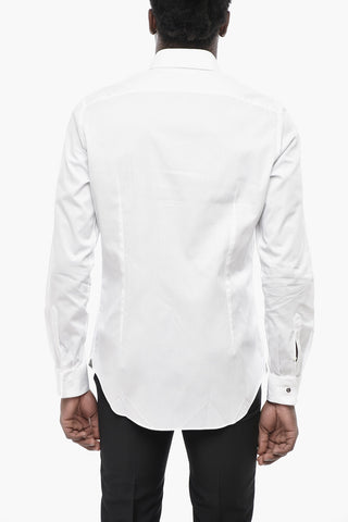 Slim-Fit Cotton Poplin Shirt with Cufflinks