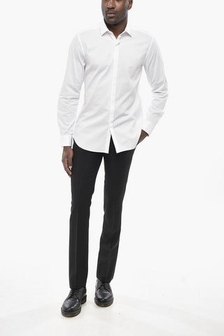 Slim-Fit Cotton Poplin Shirt with Cufflinks