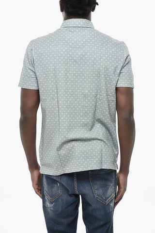 Polo SMITH In Cotone Piquet e in Stampa Micro Geometrico