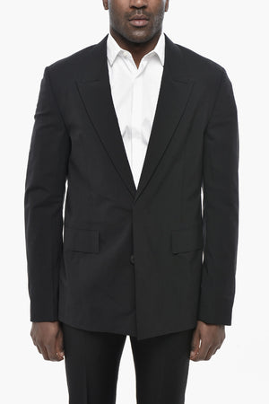 Ungefütterter Blazer aus Stretchwolle mit Pattentaschen