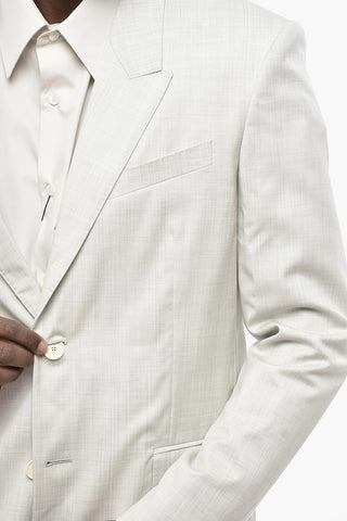 Blazer Sfoderato in Lana Vergine con Rever a Lancia