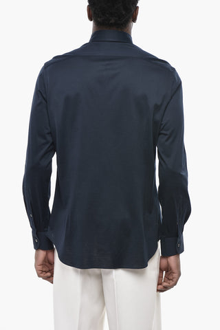Cotton Jersey Shirt with French Collar