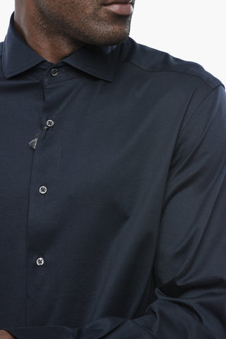 Cotton Jersey Shirt with French Collar