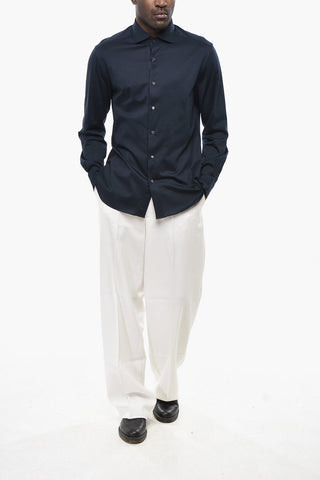Cotton Jersey Shirt with French Collar