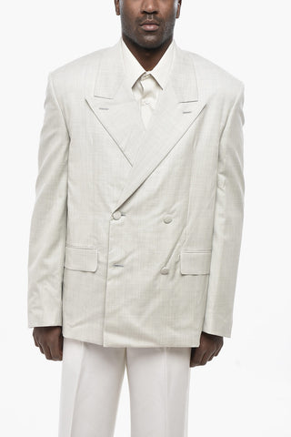 Oversized Double-Breasted Blazer with Peaked Lapels