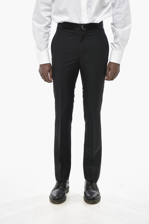 Mohair-Blend Trousers With Satin Waist Detail
