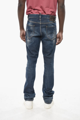 Jeans Distressed con Bottoni Logati 21cm