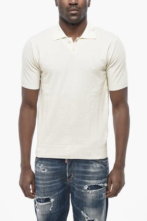 Einfarbiges Poloshirt aus Baumwollfrottee
