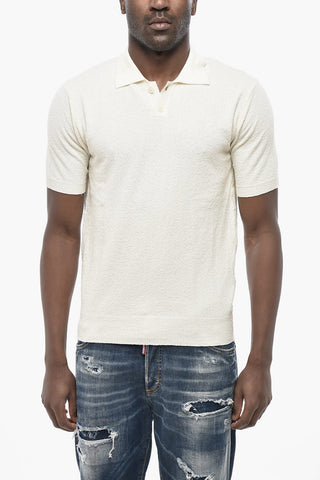 Einfarbiges Poloshirt aus Baumwollfrottee