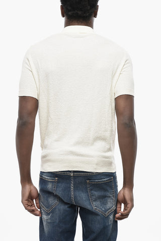 Einfarbiges Poloshirt aus Baumwollfrottee